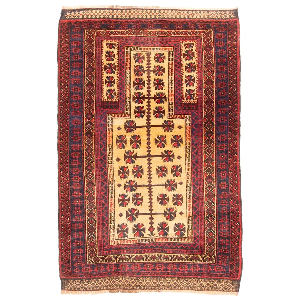ECARPETGALLERY Hand-knotted Teimani Tan Wool Rug - 2'7 x 4'0