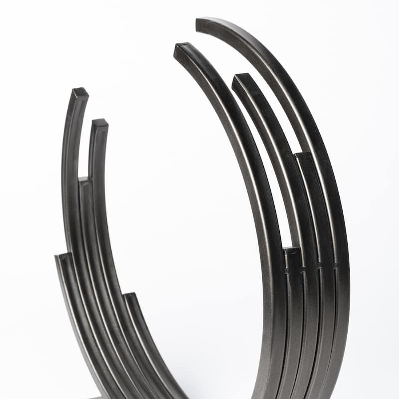 HomeRoots 20" Black Iron Modern Abstract Tabletop Sculpture