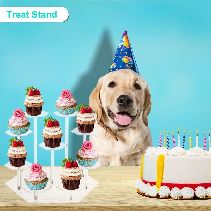 Acrylic Display Stand for Collectible Figures, 9 Tier Round Cupcake Stand Clear