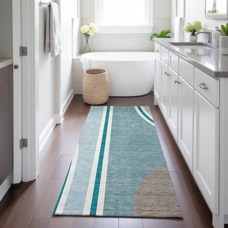Machine Washable Indoor/ Outdoor Contemporary Keely Chantille Rug