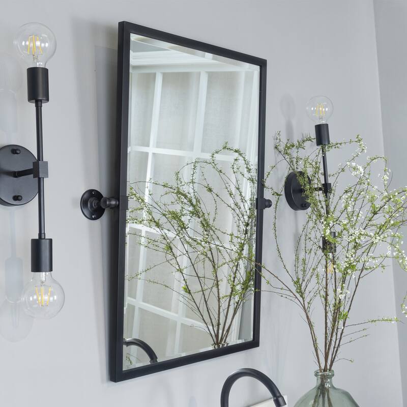 Blakley Rectangle Metal Wall Mirror - 30" x 20" - Black