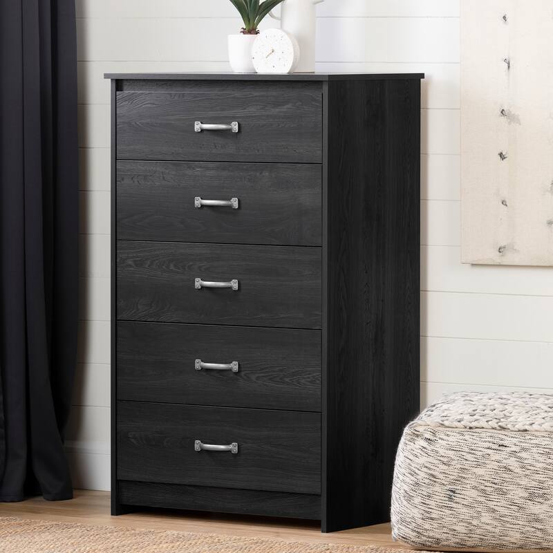 South Shore Tassio Modern Country 5-Drawer Chest - Gray Oak