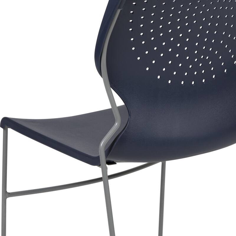 661 lb. Capacity Full Back Stack Chair with Powder Coated Frame