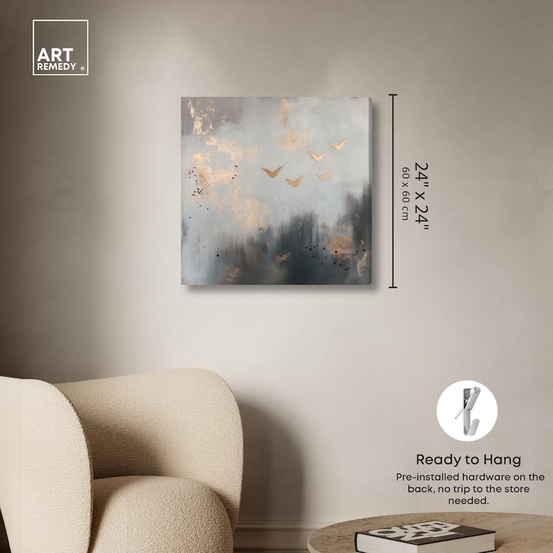 Golden Nebula Canvas by Art Remedy, Gallery Wrapped