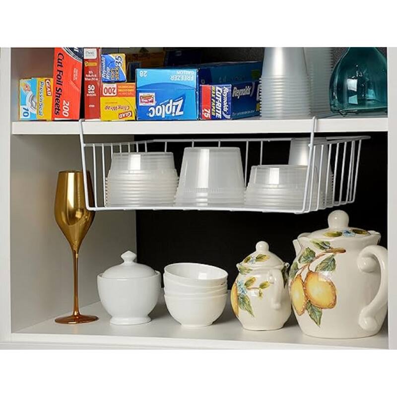YBM Home Under Shelf Wire Basket Storage Organizer for Kitchen Pantry