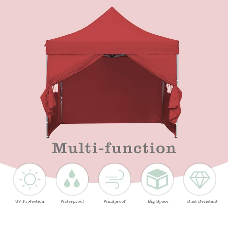 Zenova 10'x10' Pop up Canopy Tents with 4 Sidewalls Portable Folding Gazebo Tent