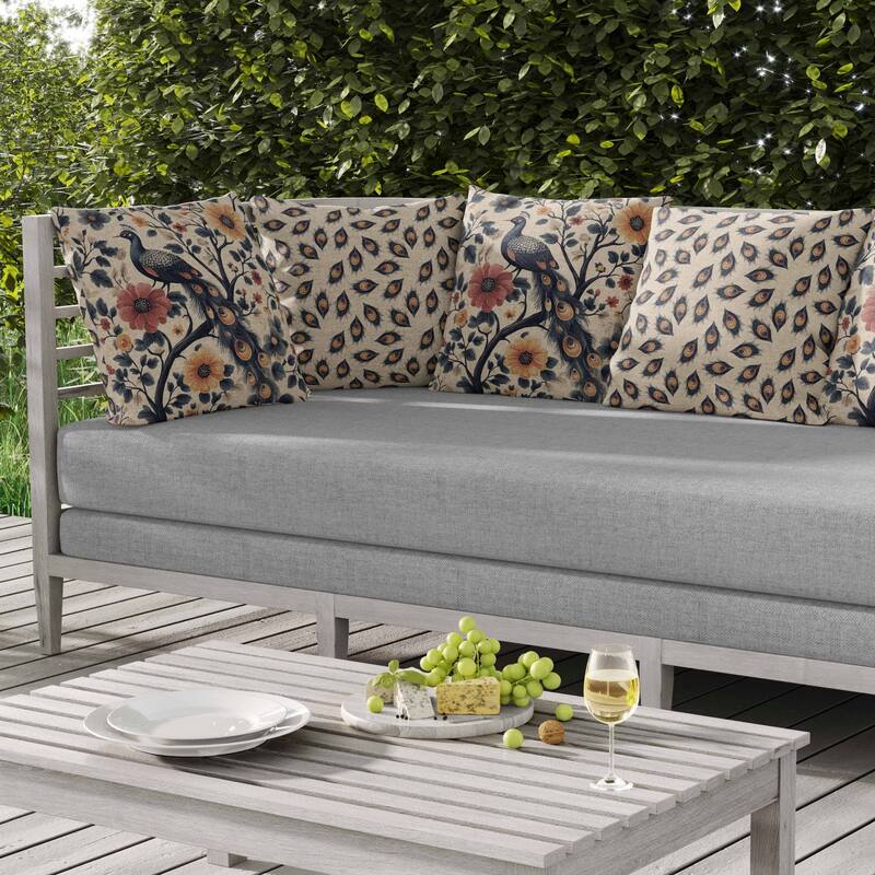 Vibrant Vista Indoor/Outdoor Reversible Throw Pillow Gray and Rust