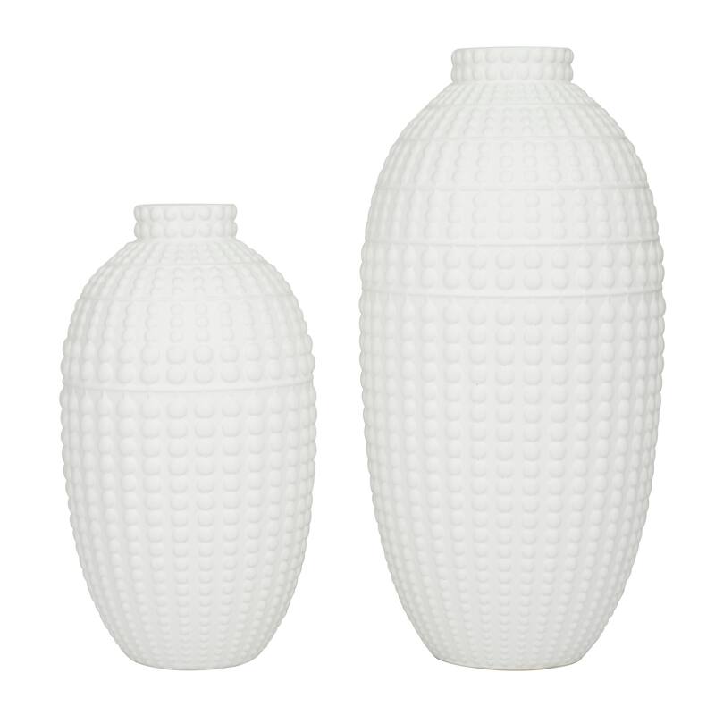 CosmoLiving by Cosmopolitan Minimalist Ceramic Vase (Set of 2) - White or Black