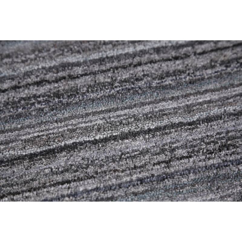 Hand Knotted Oriental 100% Wool Carpet Tribal Tribal Greys & Charcoal Gabbeh Area Rug - 10' 1'' X 8' 3''