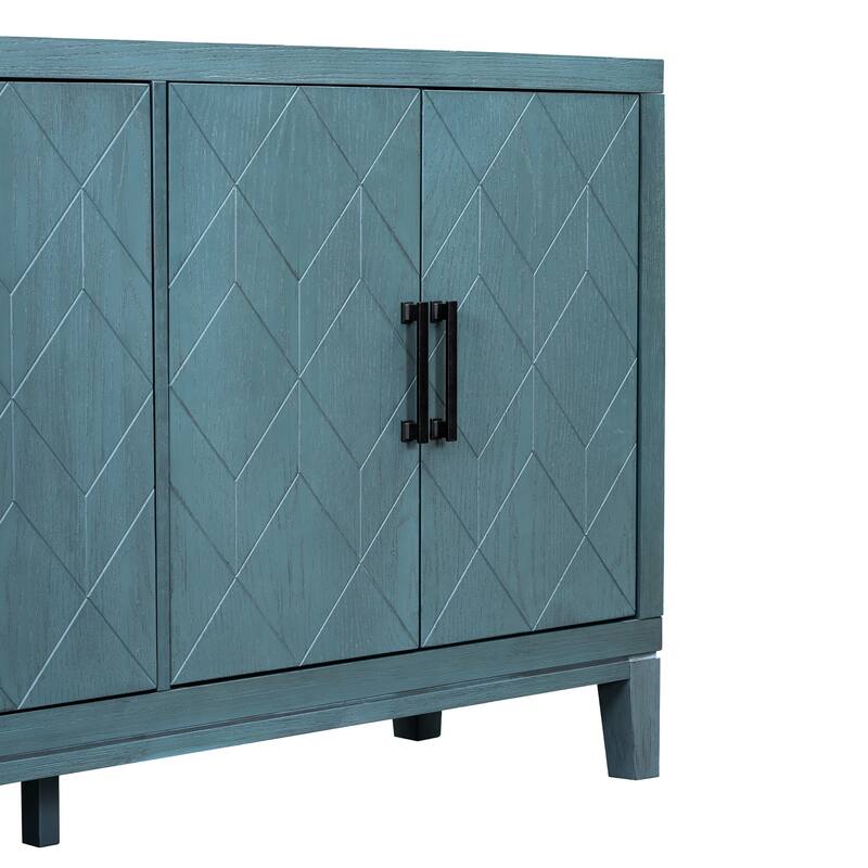 4-door Retro Sideboard with Adjustable Shelves