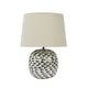 preview thumbnail 1 of 3, Coastal Capiz and Bamboo Table Lamp with Fish Design - 14.2"L x 14.2"W x 21.3"H 14.2"L x 14.2"W x 21.3"H