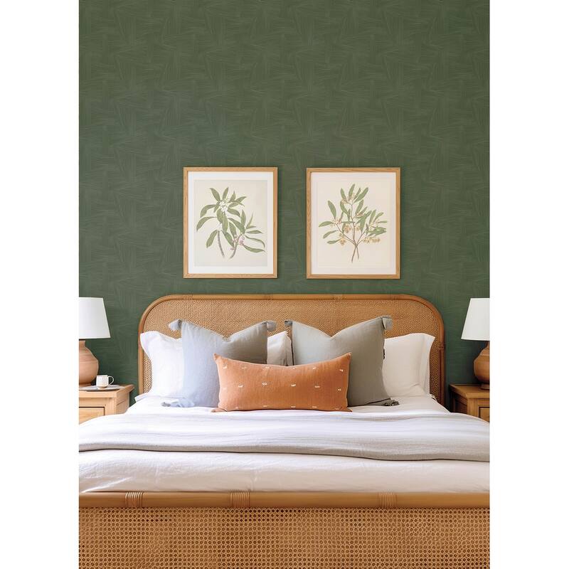 A-Street Prints Reid Evergreen Woven Geometric Wallpaper