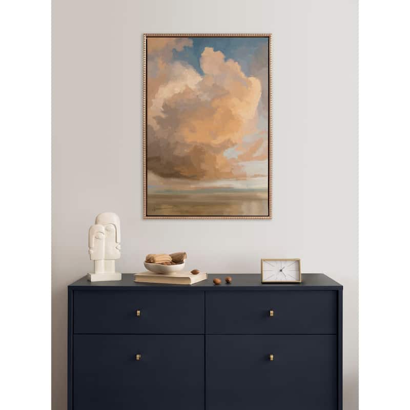 Kate and Laurel Sylvie Beaded Shades Day Framed Canvas by Mary Sparrow