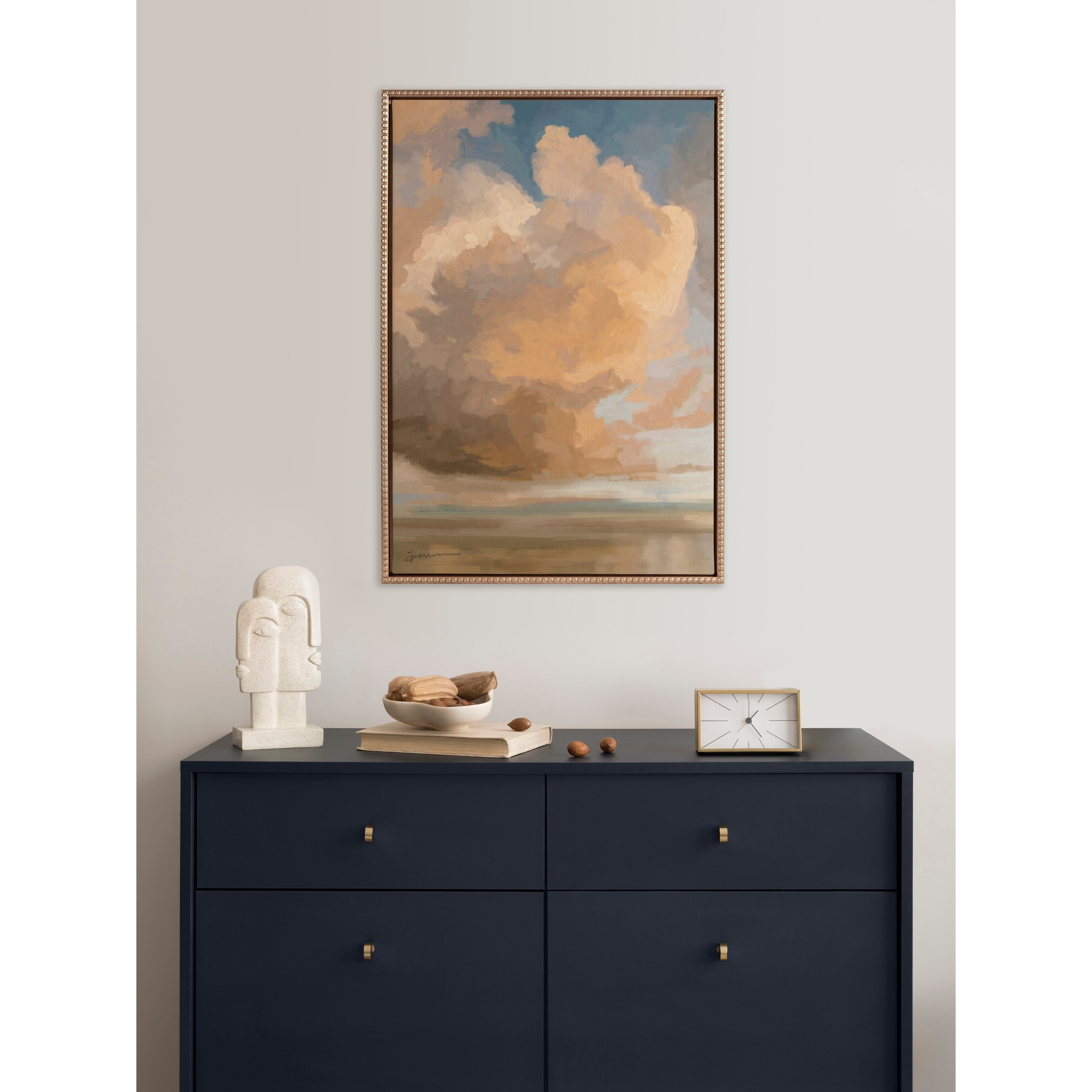 Kate and Laurel Sylvie Beaded Shades Day Framed Canvas by Mary Sparrow