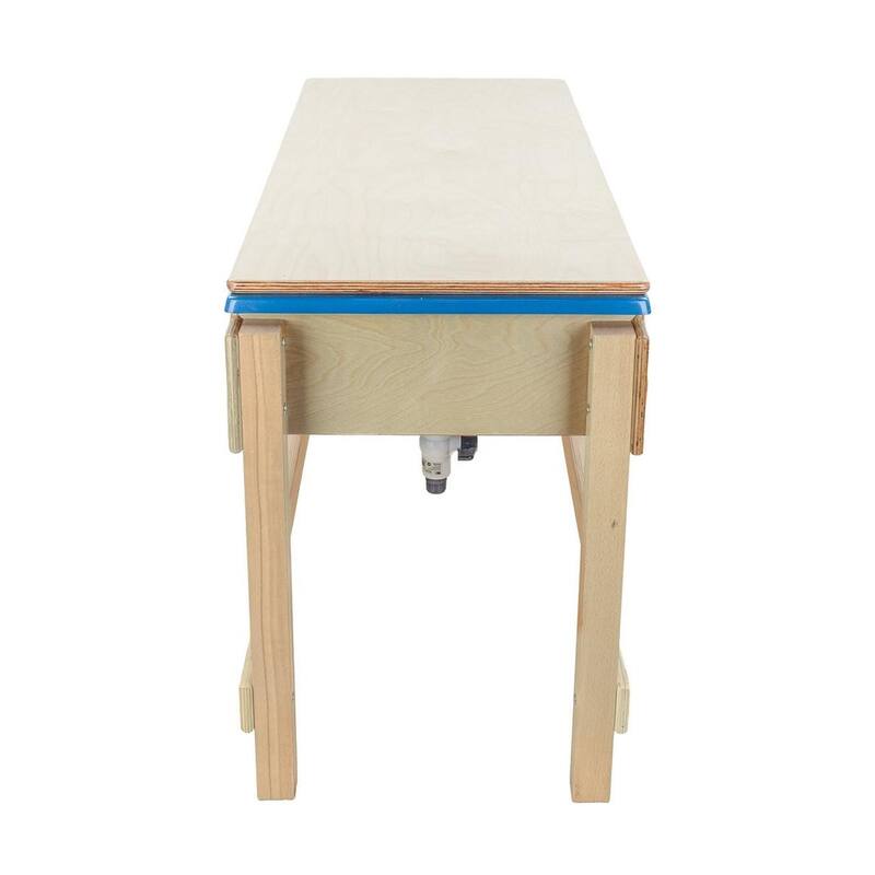 Kids Double Tub Sensory Table with Lid & Dual Drains - Birch Wood Indoor Play Activity Table