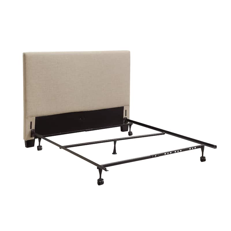 Elle Queen Size Upholstered Headboard, Panel Design, Beige