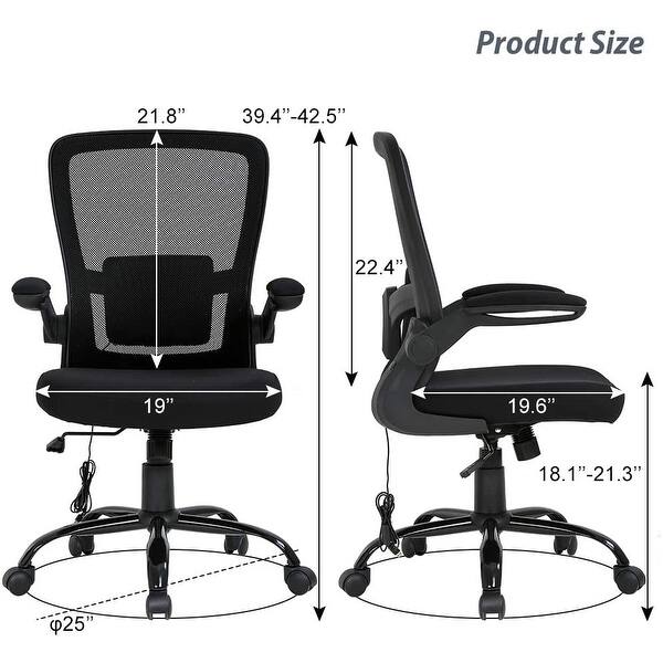 Global Pronex Office Computer Chair Height Adjustable Arms With Vibration Lumbar Support Black 23 W X 42 5 D X 23 H Inch On Sale Overstock 32563776