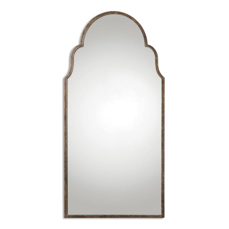 Uttermost Brayden 60" x 30" Oversized Rustic Arched Cathedral Style - Rust Bronze with Gold Leaf