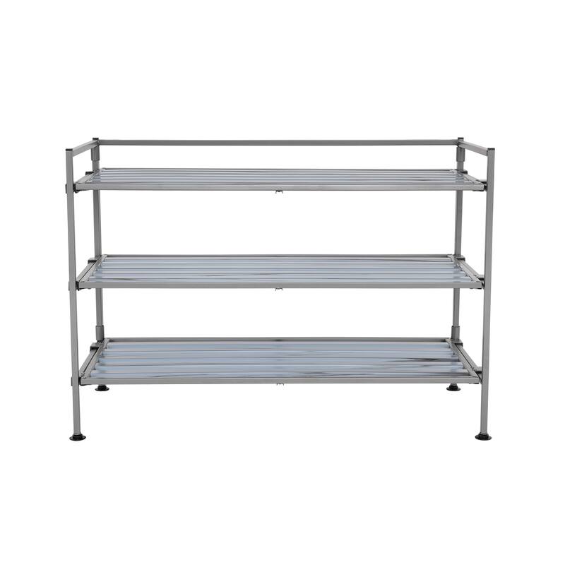 Seville Classics 3-Tier Stackable 9-Pair Resin Slat Shoe Rack