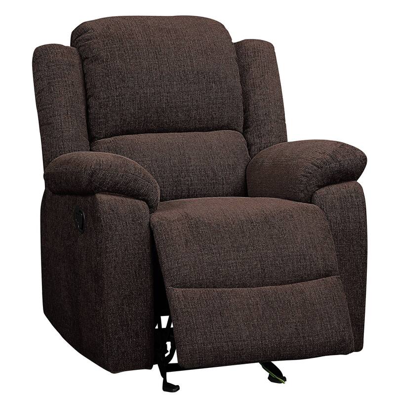 Brown Chenille Upholstered Glider Recliner