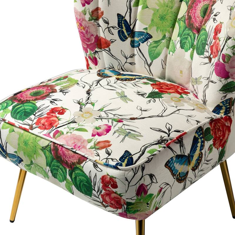 Almira Contemporary Upholstered Armless Side Chair with Tufted Back Set of 2 by HULALA HOME