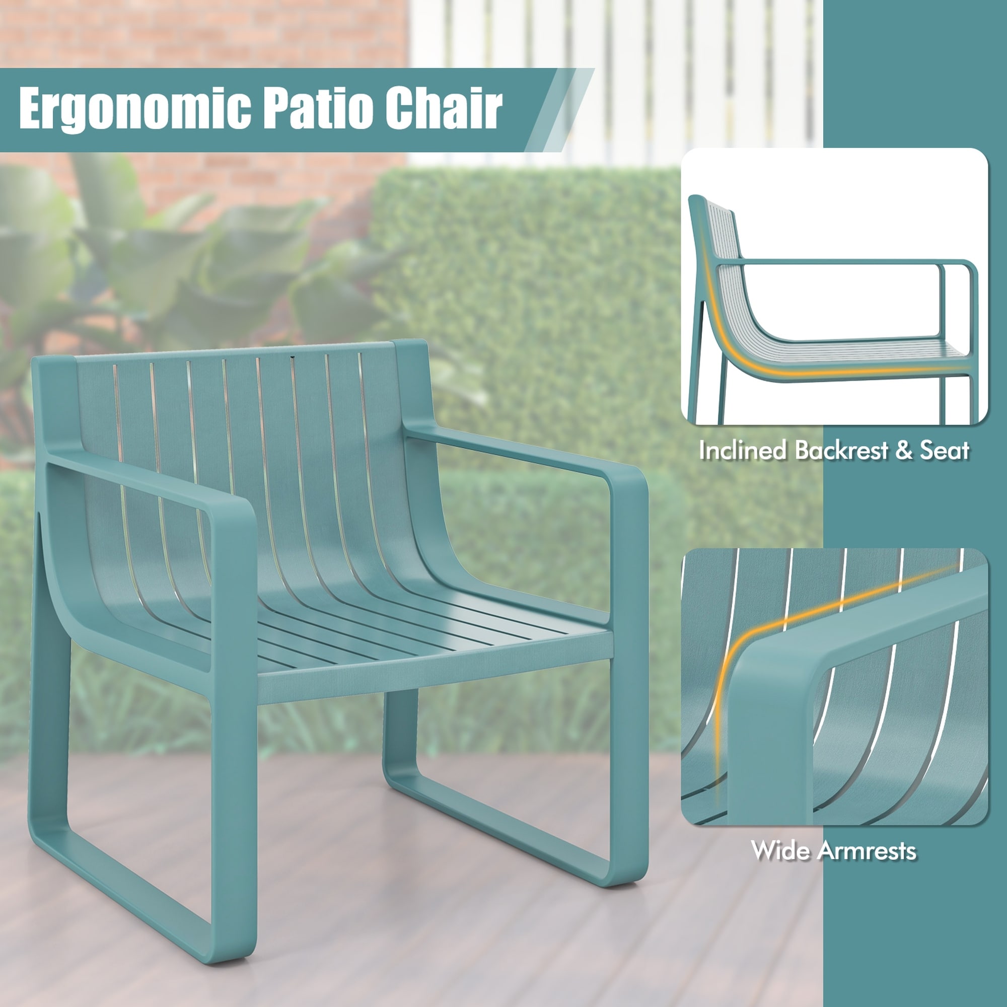 Costway Patio Chairs Set of 2/4 Weather-resistant Plastic Outdoor - Bed  Bath \u0026 Beyond - 42541139, image size:2000x2000