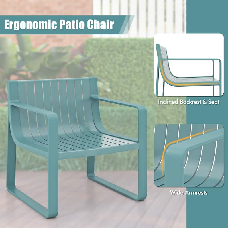Costway Patio Chairs Set of 2/4 Weather-resistant Plastic Outdoor
