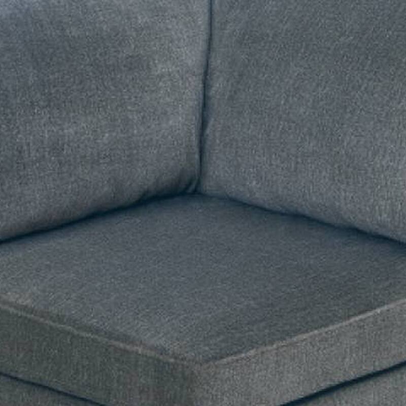 37 Inches Fabric Upholstered Wooden Corner Wedge, Gray