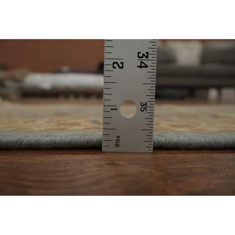 Hand Knotted Oriental 100% Wool Carpet Traditional All-Over Navy Blue & Blues Ziegler Area Rug - 4' 0'' X 2' 0''