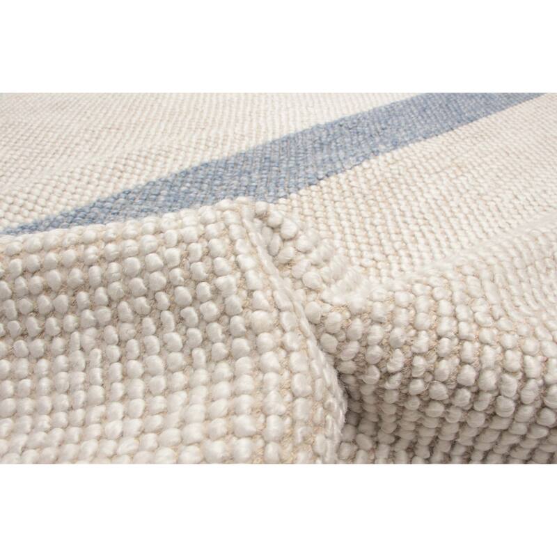ECARPETGALLERY Braid weave Sienna White Wool Rug - 5'10 x 5'10