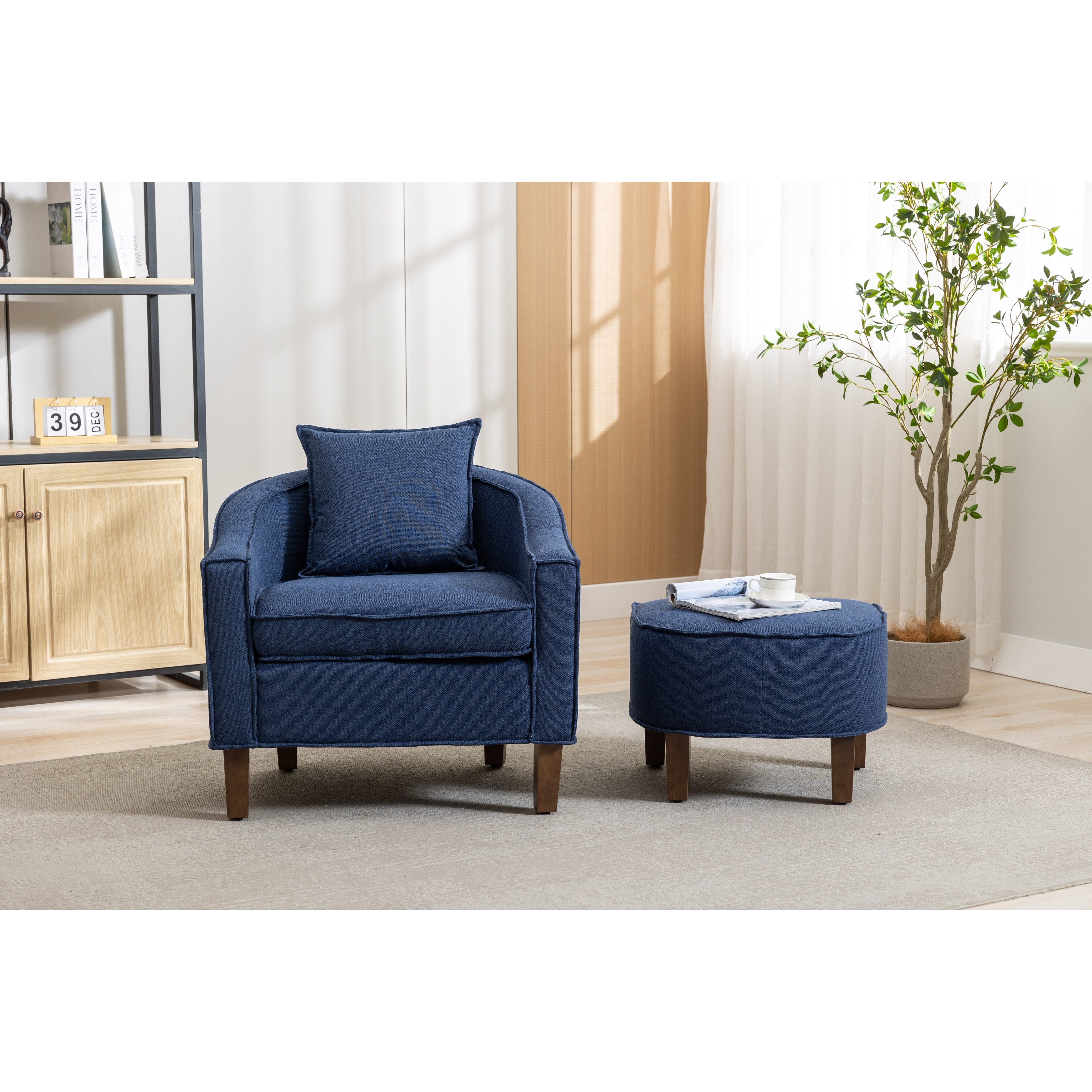 Navy chair outlet and ottoman