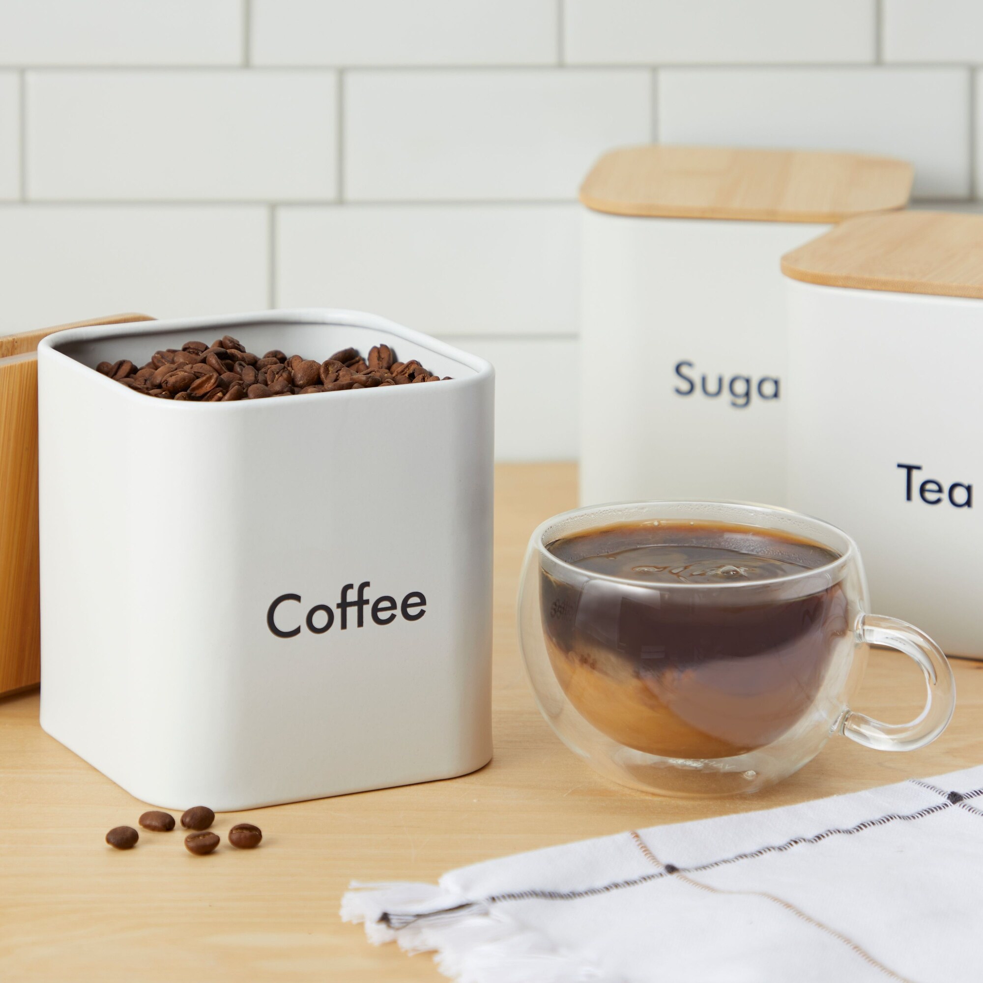 Top 3 Stainless Steel Kitchen Canisters – 3-Piece Set, Airtight Tea Coffee Sugar Jars, Modern Silver Tins