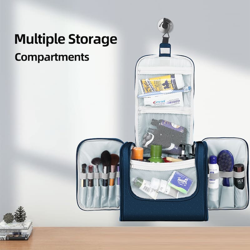 Extra Large Hanging Toiletry Bag for Travel & Daily Use, Water-Resistant Dopp Kit for Makeup, Shaving, Toiletries