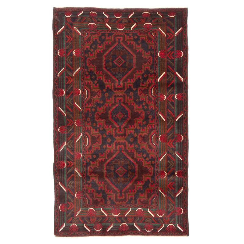 ECARPETGALLERY Hand-knotted Teimani Dark Navy Wool Rug - 3'10 x 6'7