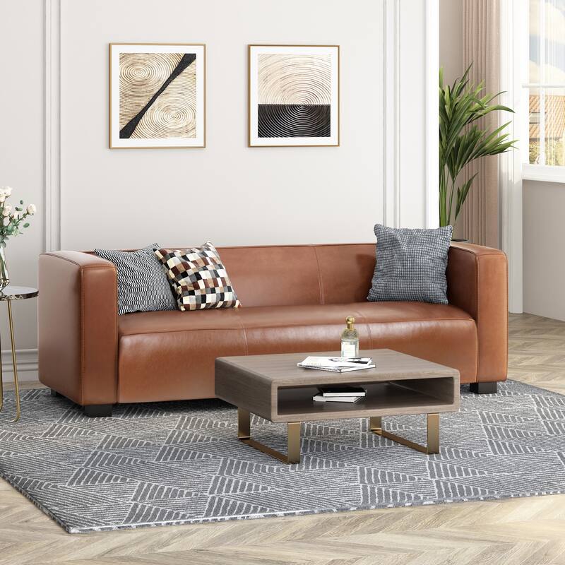 Modern 3-Seater Smooth Fabric Upholstery Sofa, Tuxedo Design, and Durable Birch Wood Legs for Sophisticated Comfort