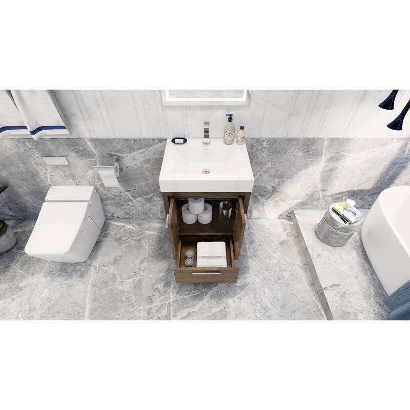 Dove 24'' Freestanding Vanity with Reinforced Acrylic Sink