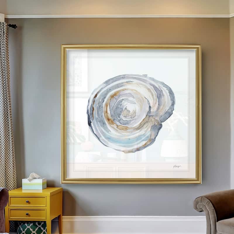 Watercolor Tree Ring III -Black Framed Print
