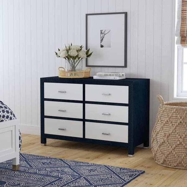 blue raffia dresser Keros 6 Drawer Navy Double - Bed Bath & Beyond Size:Size 0 this dresser exudes timeless FINAL_FEW_812 Superdown Natalie Mini Dress