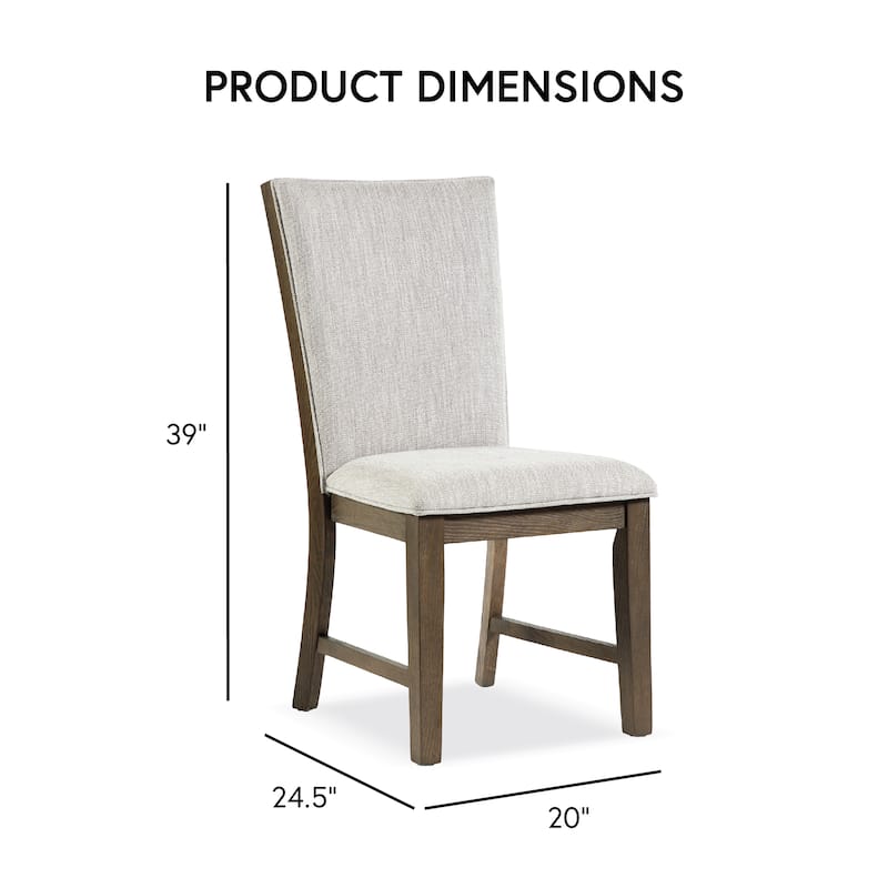 Furniture of America Lenn Modern Farmhouse Oak Wood Upholstered Side Chair (Set of 2)
