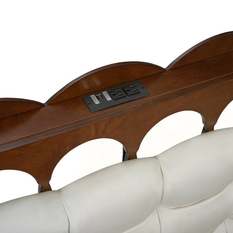 Wooden Storage Platform Bed with USB Ports