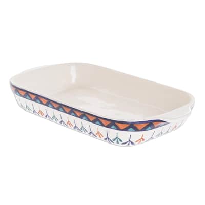 Novica Handmade Antigua Breeze Ceramic Rectangular Casserole