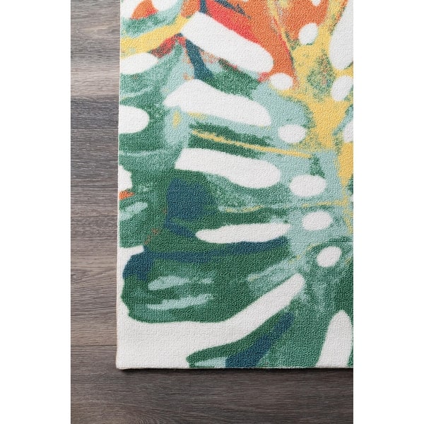 Nuloom Multi Indoor Outdoor Contemporary Tropical Palm Leaf Area Rug On Sale Overstock 23001286 Our palm rug features an oversized botanical design with rich tonal depth and shading adding visual interest to the rug.