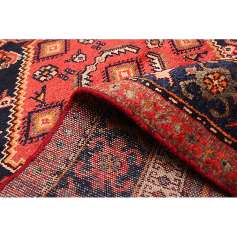 ECARPETGALLERY Hand-knotted Anadol Dark Navy, Red Wool Rug - 4'0 x 6'11