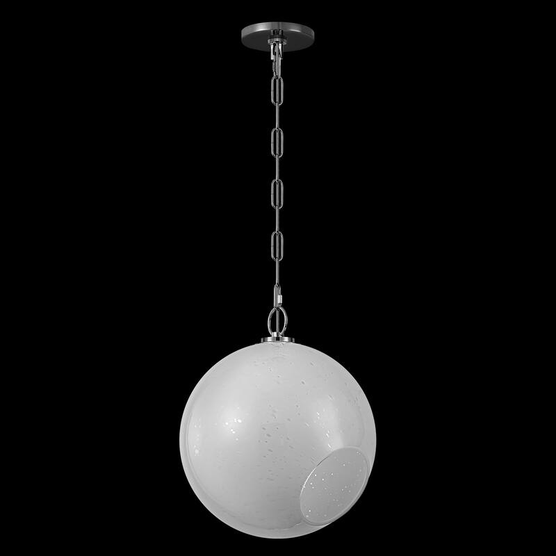 Modern White Bubble Glass Globe Pendant Light with Side Opening