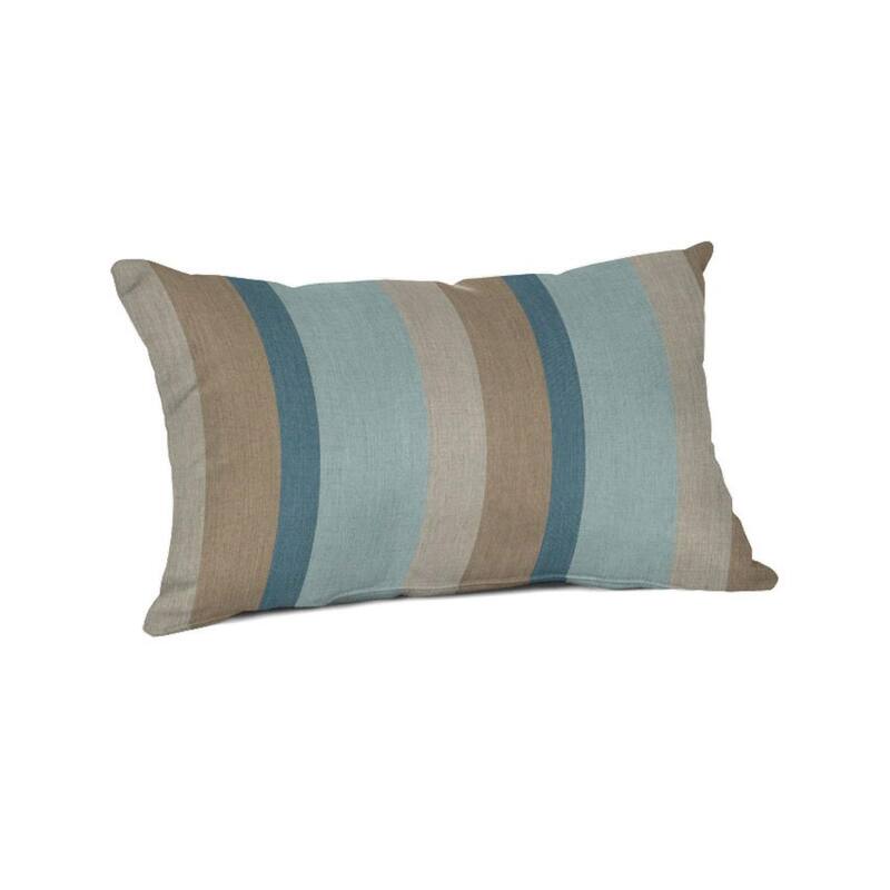 Sunbrella 20x13 Striped Outdoor Lumbar Throw Pillow - Gateway Mist