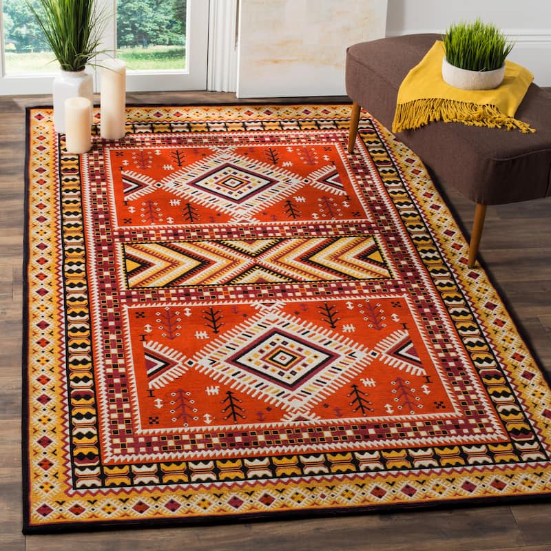 SAFAVIEH Classic Vintage Boho Rozeta Oriental Cotton Rug - 3' x 5' - Orange/Gold