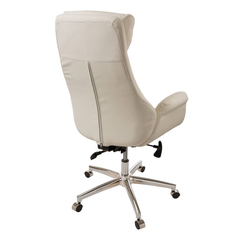 Glitzhome Modern High-Back Leatherette Adjustable 360-Degree Swivel Executive Office Chair-Come with a Free Vase