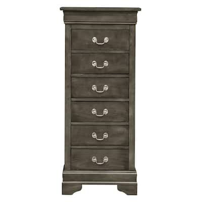 7-Drawer Wooden Bedroom Chest - 51" - Gray