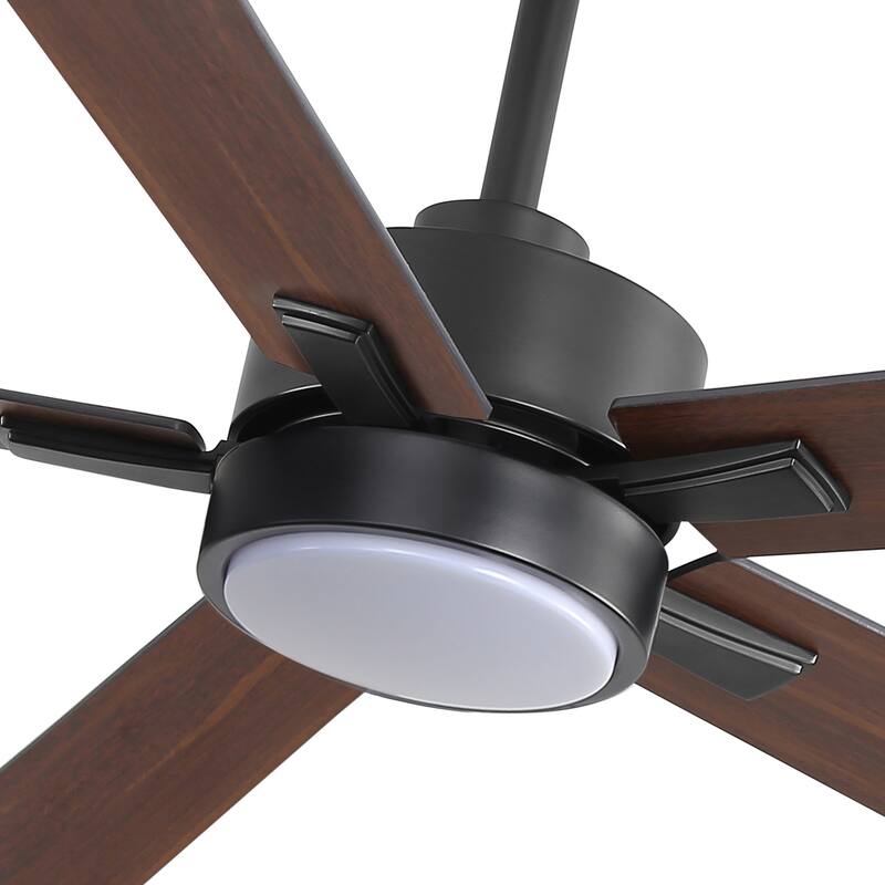 52-in Black Color-changing Indoor Chandelier Ceiling Fan with Light and Remote (5-Blade)