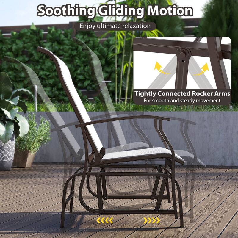 Costway Porch Gliders Set of 2/4 with Reclined High Back Breathable - See Details